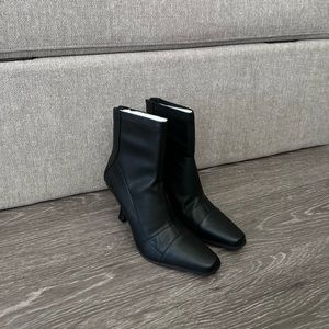 Black Faux Leather Booties, Missguided US 8 UK 6
